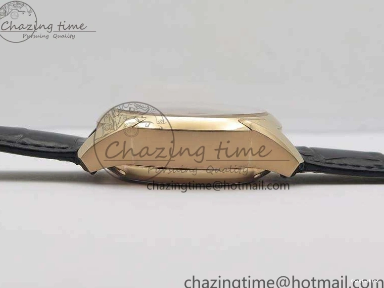 0104 De Ville Chronograph RG OMF 1:1 Best Edition Black Dial On Black Leather Strap A Sophisticated 8106